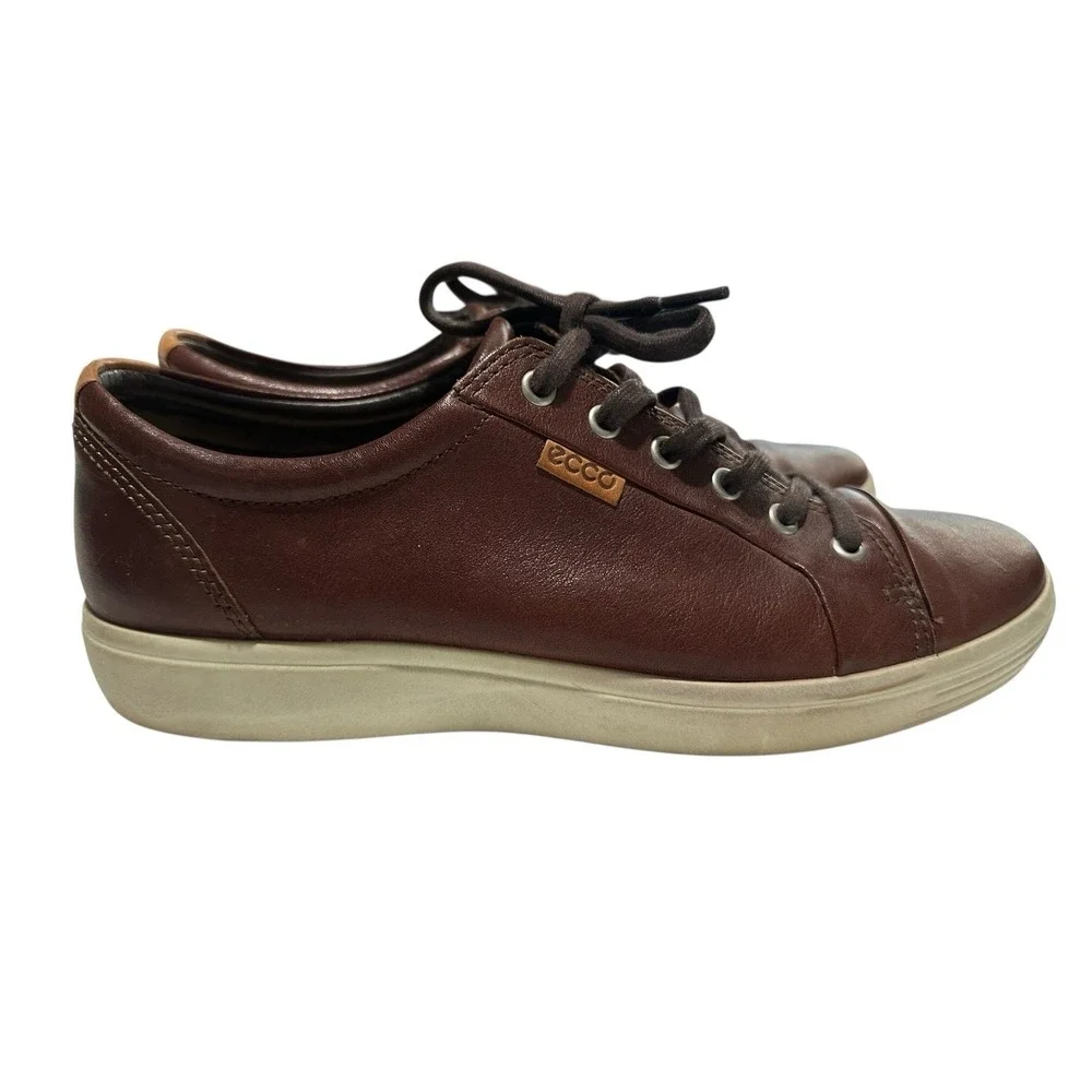 Ecco Shoes Sneakers Men's Size 9 US EU 43 Brown Leather‎ Lace Up Danish #S17-10